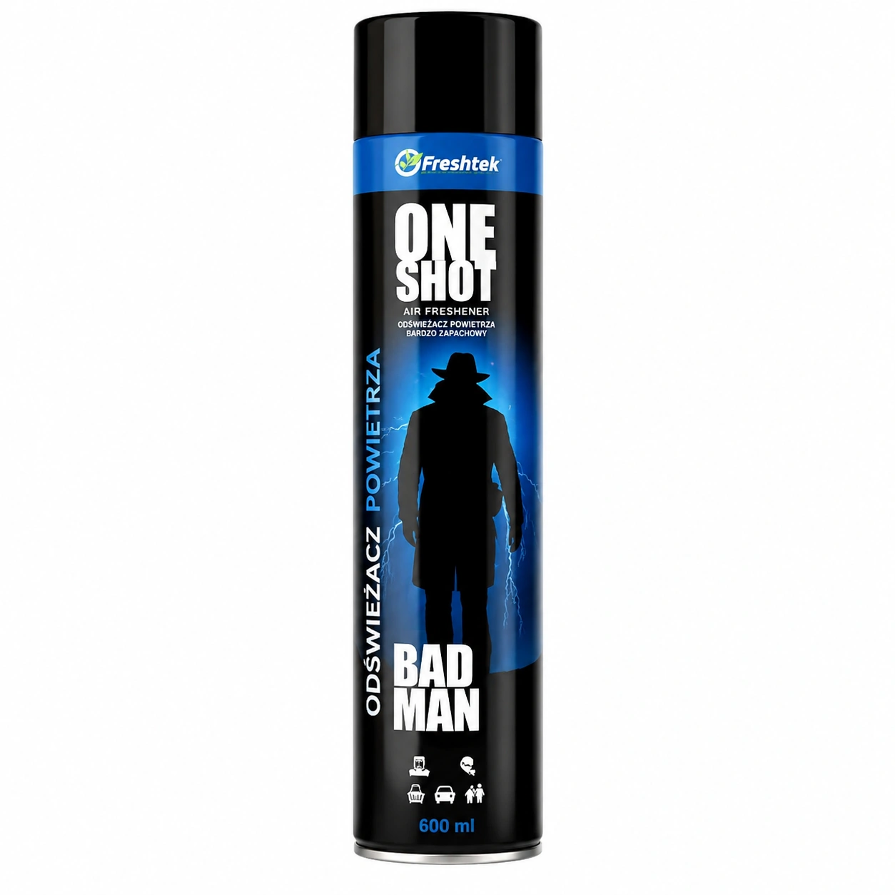5906395398546-gaisa-atsvaidzinatajs FRESHTEK One Shot BAD MAN Gaisa atsvaidzinātājs – 600 ml - Image 1