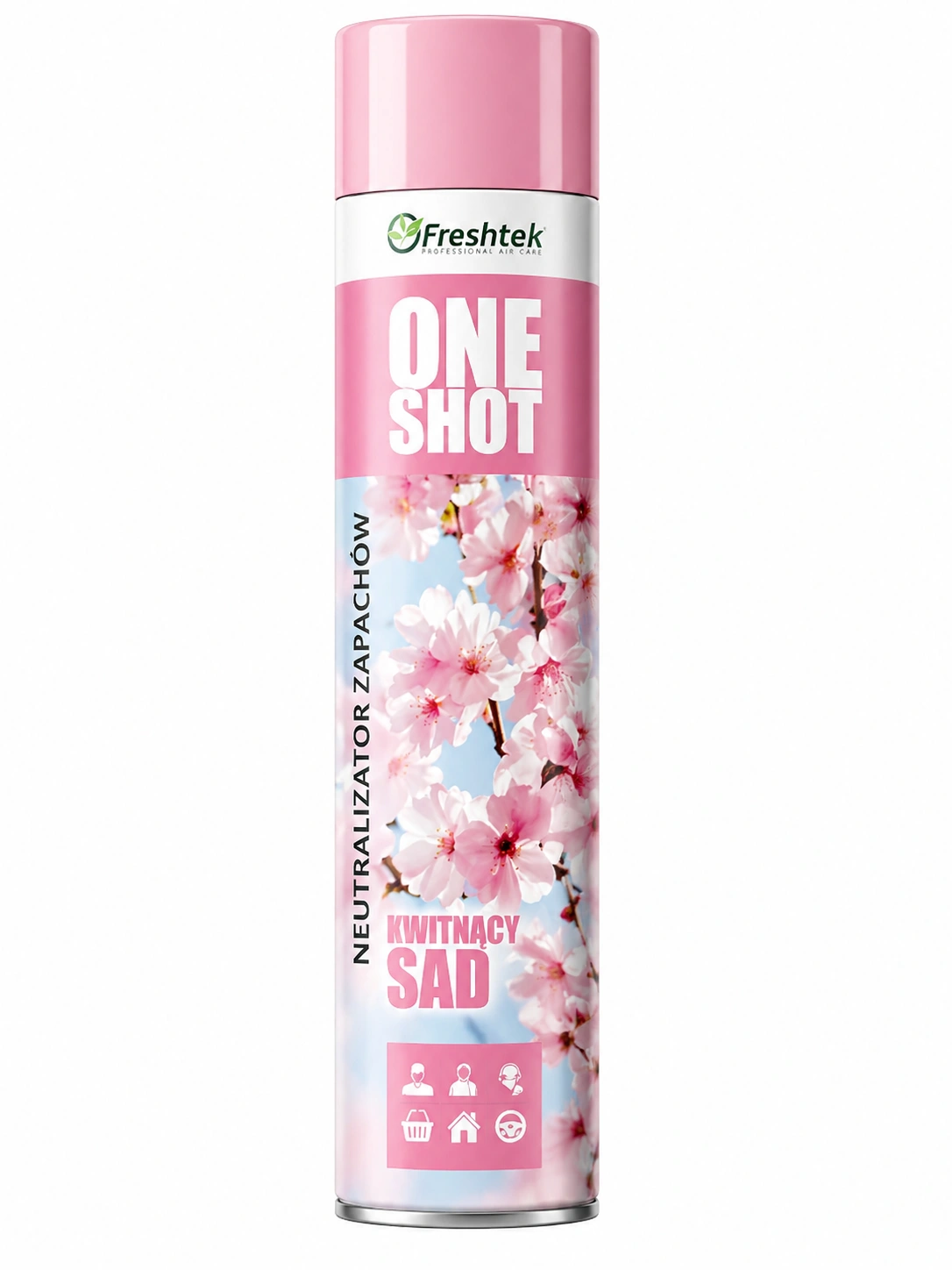 5906395398683-gaisa-atsvaidzinatajs FRESHTEK ONE SHOT KWITNĄCY SAD (ziedošais dārzs) gaisa atsvaidzinātājs 600 ml - Image 1
