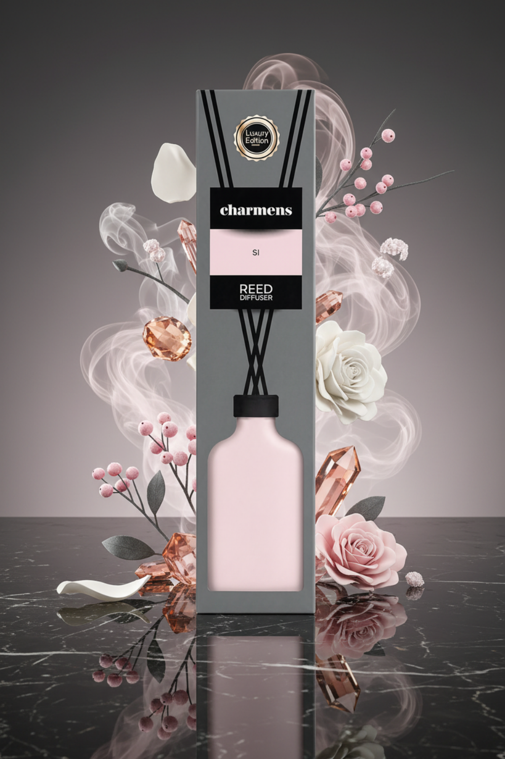 7338133069832-smarzu-kocini Charmeens “SI” Reed Diffuser (Luxury Edition) - Image 1