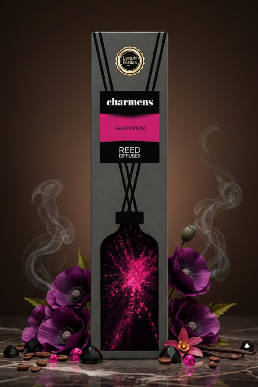 733813307003-smarzu-kocini Charmeens “Dark Opium” Reed Diffuser (Luxury Edition) - Image 1