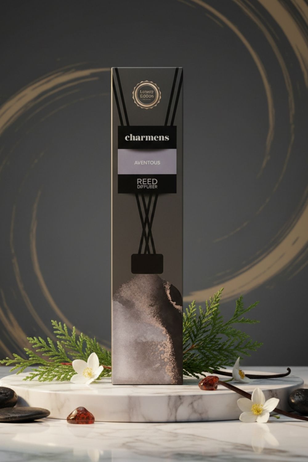 733813307645-smarzu-kociņi CHARMENS REED DIFFUSER AVENTOUS 110 ml - Image 1